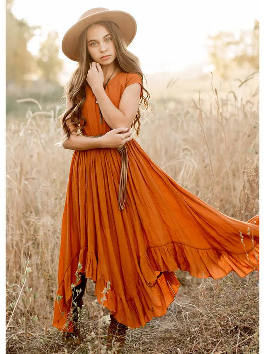 Kid's Briley Dress in Spice